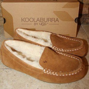 UGG KOOLABURRA SUEDE FUR MOCCASSIN SLIPPERS